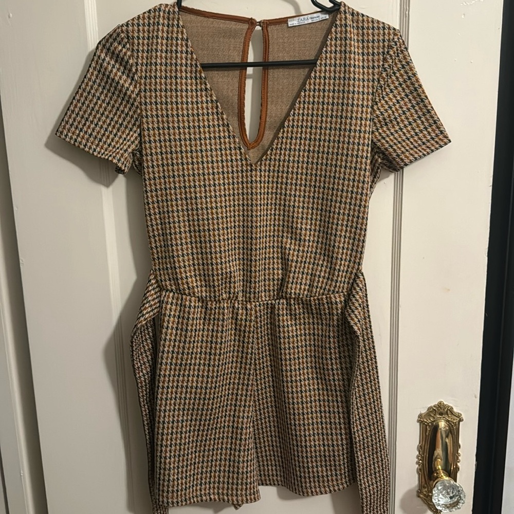 Zara houndstooth romper